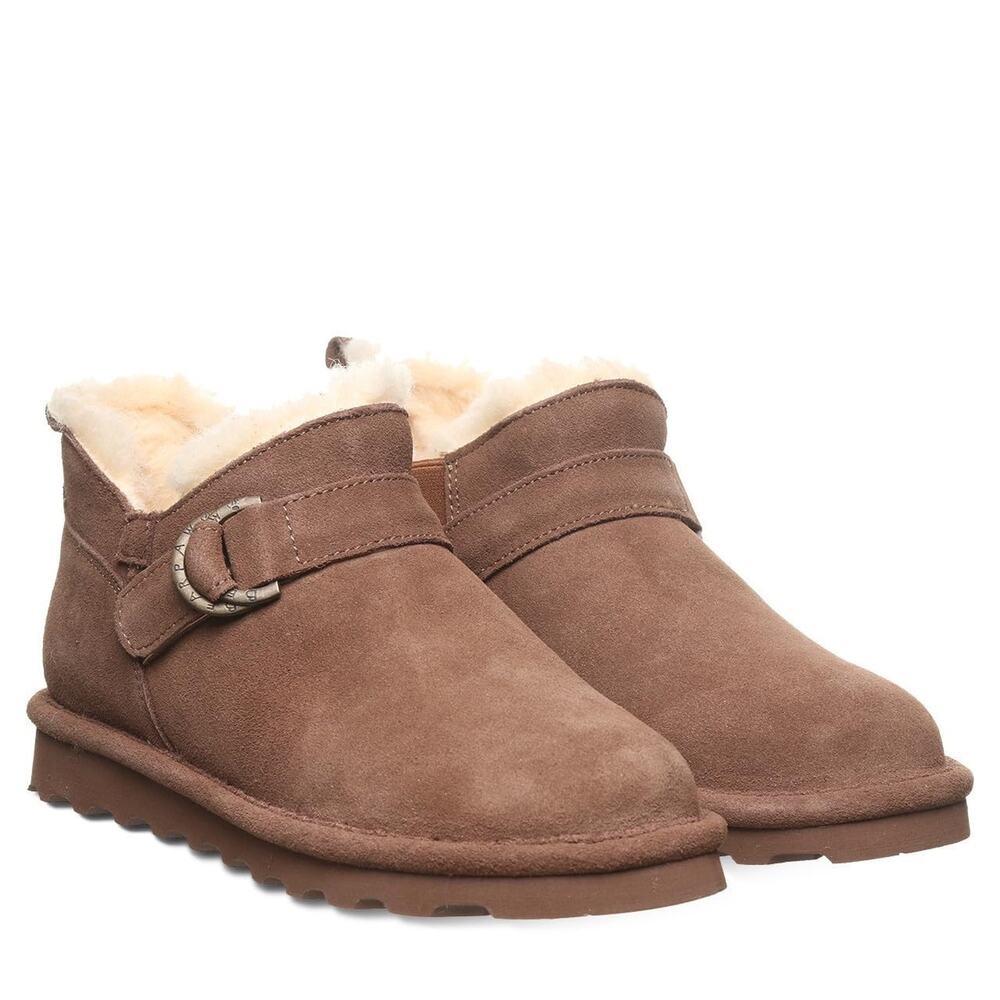 Bearpaw Shorty Buckle Vegan Women's Winter Boots - 3050 Cocoa Size 8 M